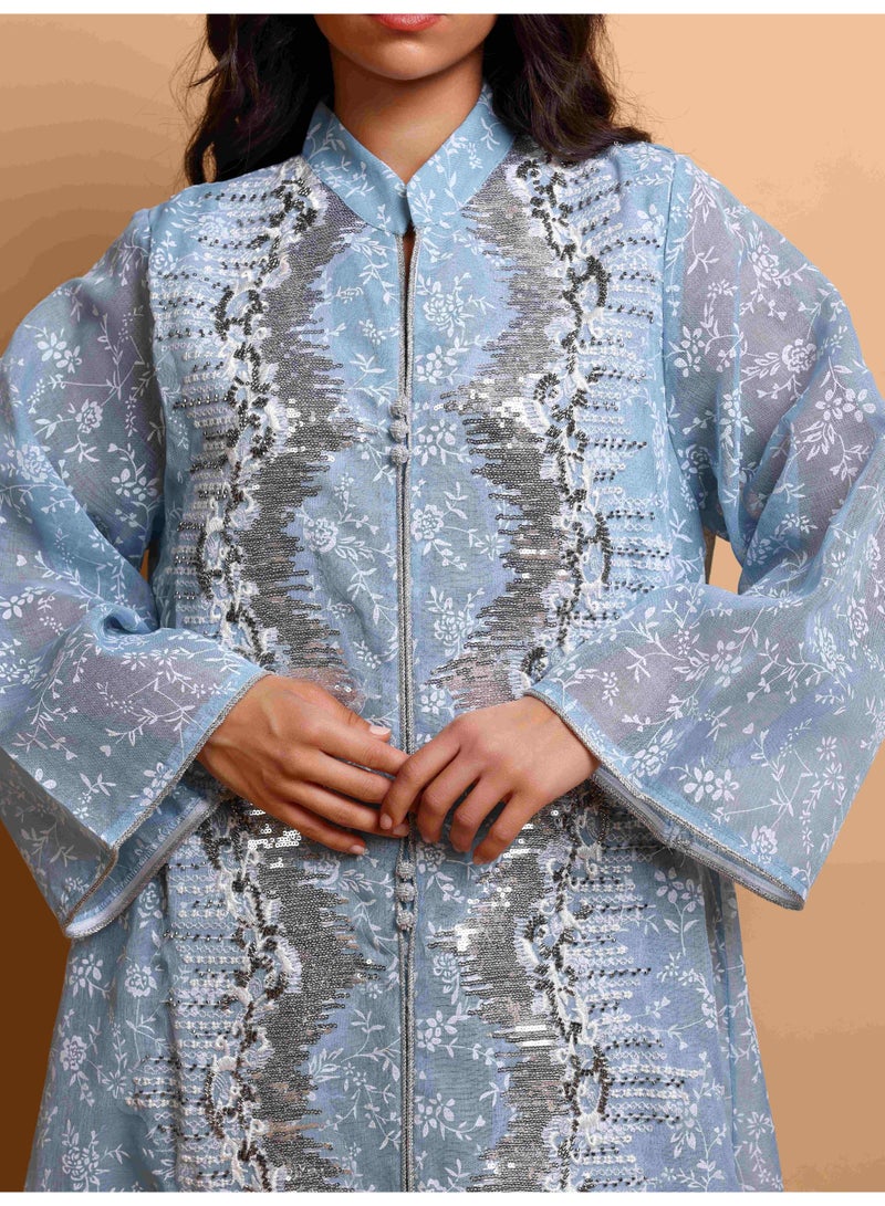 اكسا جلابية اككسا نور IK4034 ازرق - Image 2